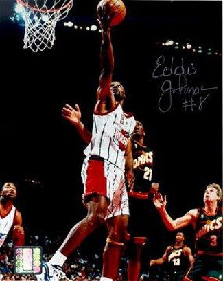 Eddie Johnson Autographed Houston Rockets 8x10 Photo- Tri-Star Hologram-Powers Sports Memorabilia