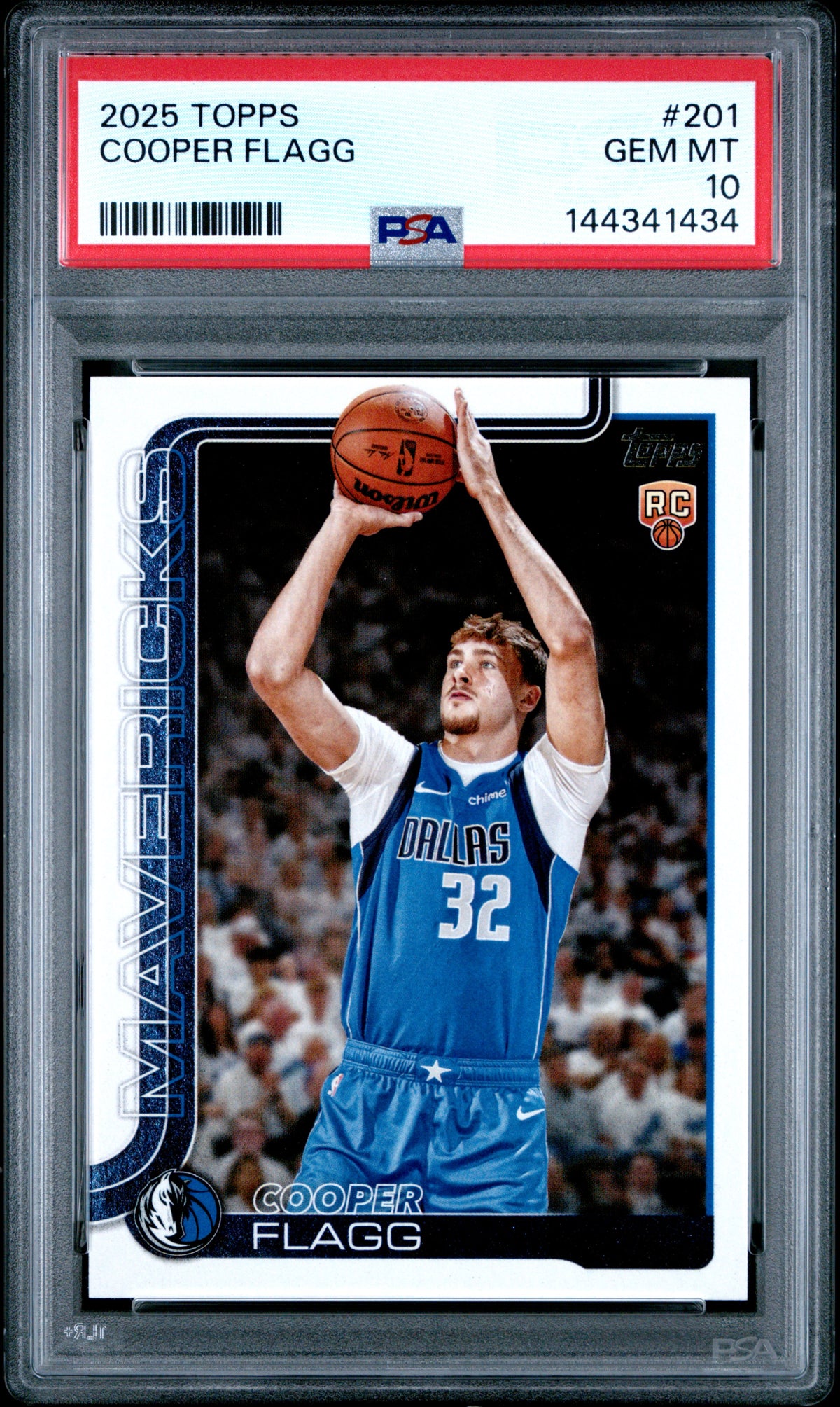 Cooper Flagg 2025 Topps Basketball Rookie Card #201 Graded PSA 10 Cert #144341434-Powers Sports Memorabilia