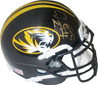 EJ Gaines Autographed Missouri Tigers Authentic Schutt Mini Helmet-Powers Sports Memorabilia