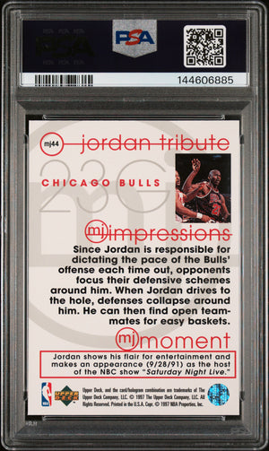 Michael Jordan 1996 Upper Deck Jordan Tribute MJ Impressions Chicago Bulls Basketball Card #MJ44 Graded PSA 9 Cert #144606885-Powers Sports Memorabilia