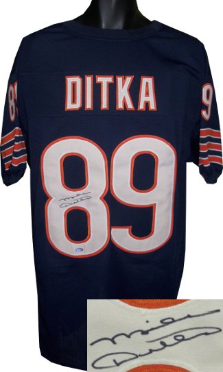 Mike Ditka Autographed Navy TB Custom Stitched Pro Style Football Jersey- JSA Witnessed Hologram-Powers Sports Memorabilia