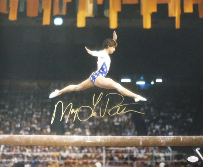 Mary Lou Retton USA Olympics Signed 16x20 Photo (Beam) – JSA Authenticated-Powers Sports Memorabilia