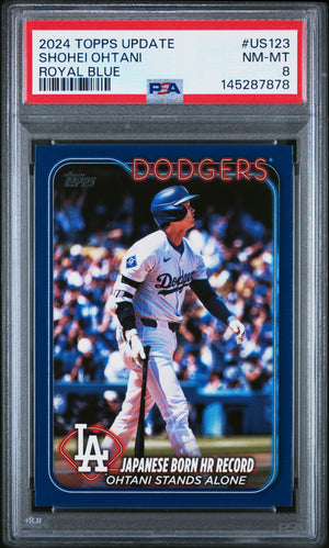 Shohei Ohtani 2024 Topps Update Royal Blue Card #US123 PSA 8
