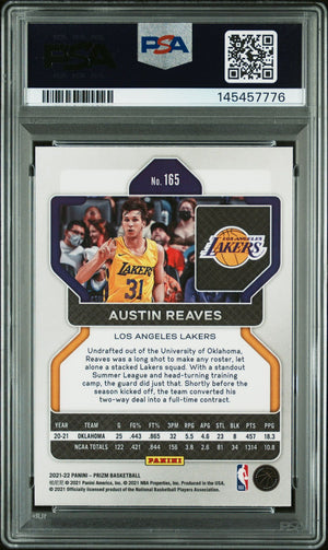 Austin Reaves 2021 Panini Prizm Los Angeles Lakers Signed Basketball RC Rookie Card #165 Graded PSA 9 Auto 10 Cert #145457776-Powers Sports Memorabilia