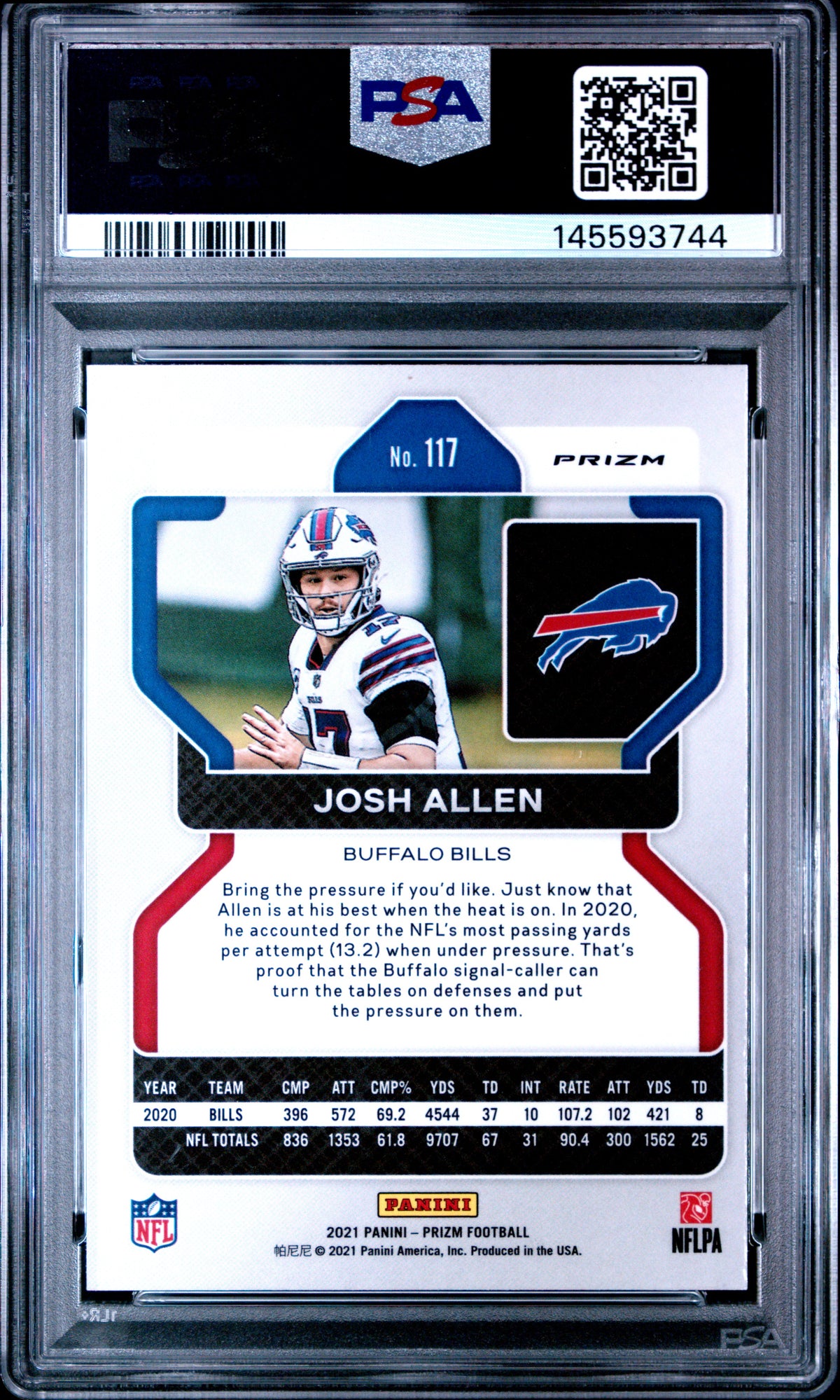 Josh Allen 2021 Panini Prizm Red Ice Card #117 PSA 10-Powers Sports Memorabilia
