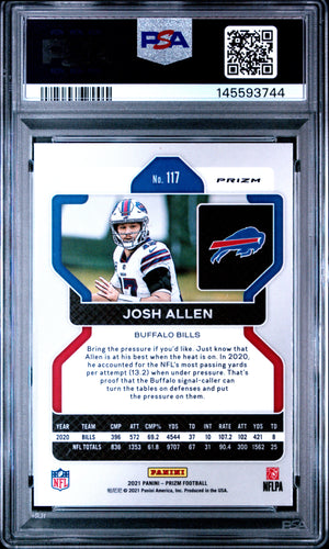 Josh Allen 2021 Panini Prizm Red Ice Card #117 PSA 10-Powers Sports Memorabilia