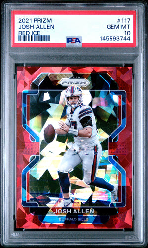 Josh Allen 2021 Panini Prizm Red Ice Card #117 PSA 10-Powers Sports Memorabilia