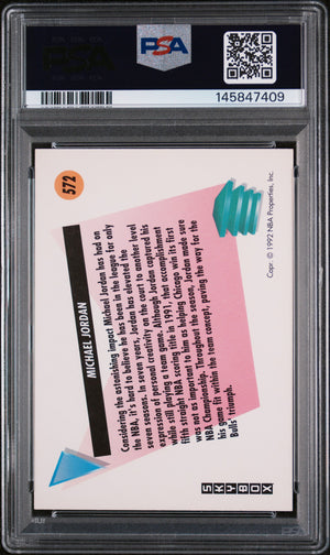 Michael Jordan 1991 SkyBox Chicago Bulls Basketball Card #572 Graded PSA 8 Cert #145847409-Powers Sports Memorabilia