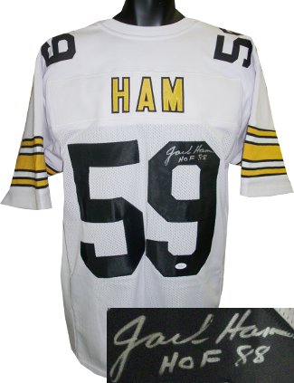 Jack Ham Autographed White TB Custom Stitched Pro Style Football Jersey HOF 88 XL- JSA Hologram-Powers Sports Memorabilia