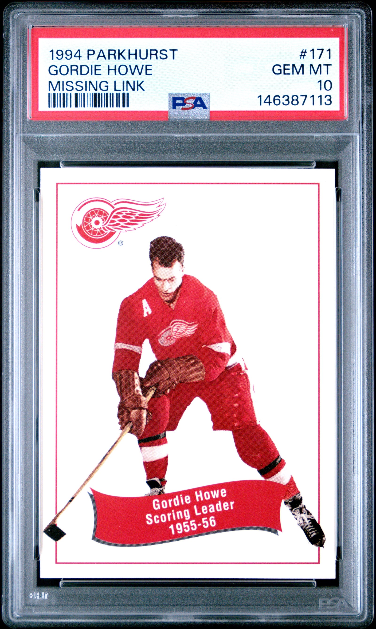 Gordie Howe 1994 Parkhurst Missing Link Hockey Card #171 Graded PSA 10 Cert #146387113-Powers Sports Memorabilia