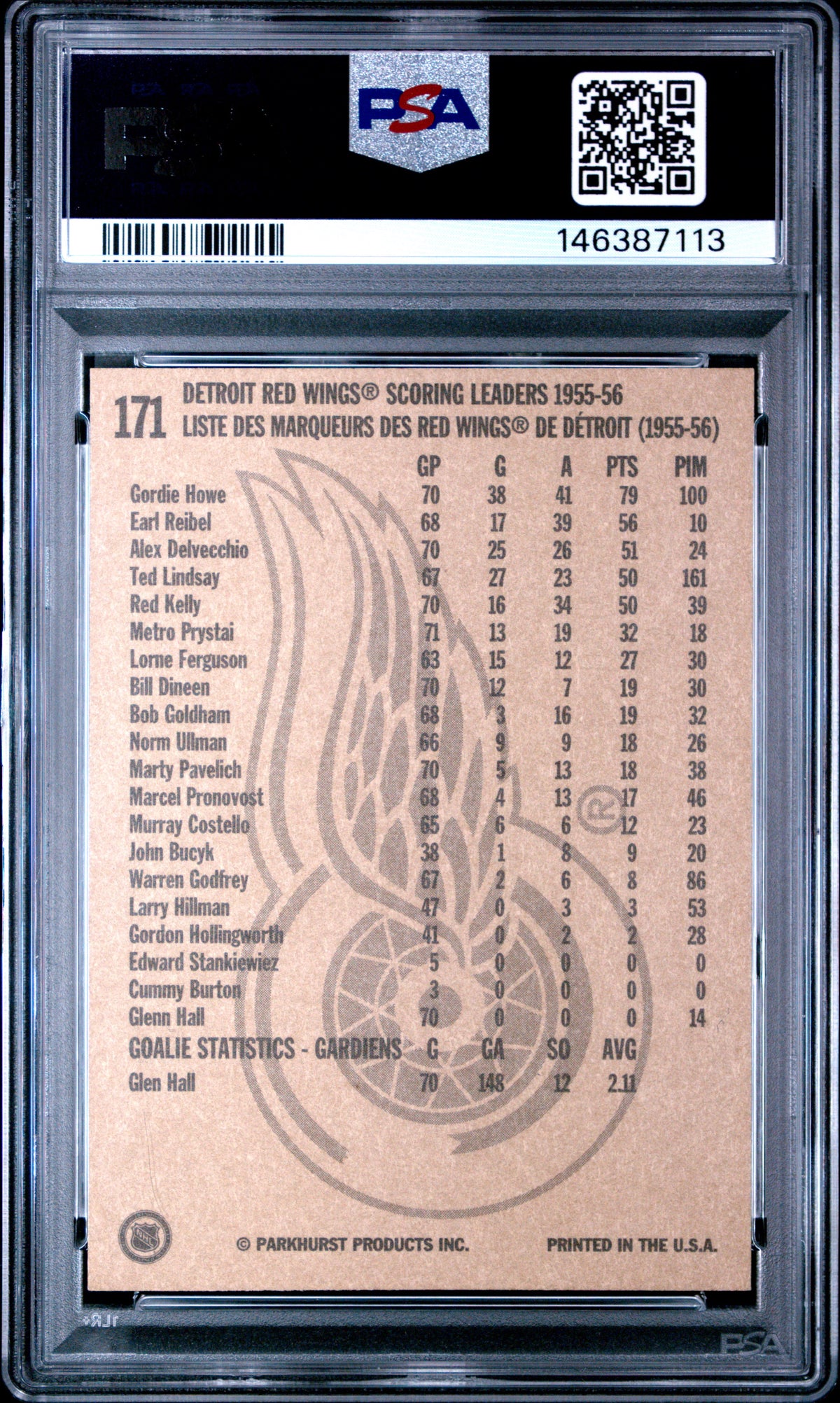 Gordie Howe 1994 Parkhurst Missing Link Hockey Card #171 Graded PSA 10 Cert #146387113-Powers Sports Memorabilia
