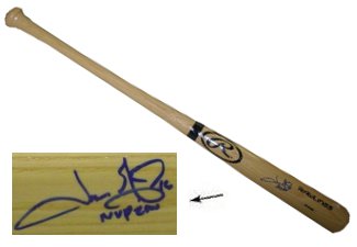 Jason Giambi Autographed Rawlings Pro Blonde Bat MVP 2000 (Athletics/Yankees/Rockies/Indians)-Powers Sports Memorabilia