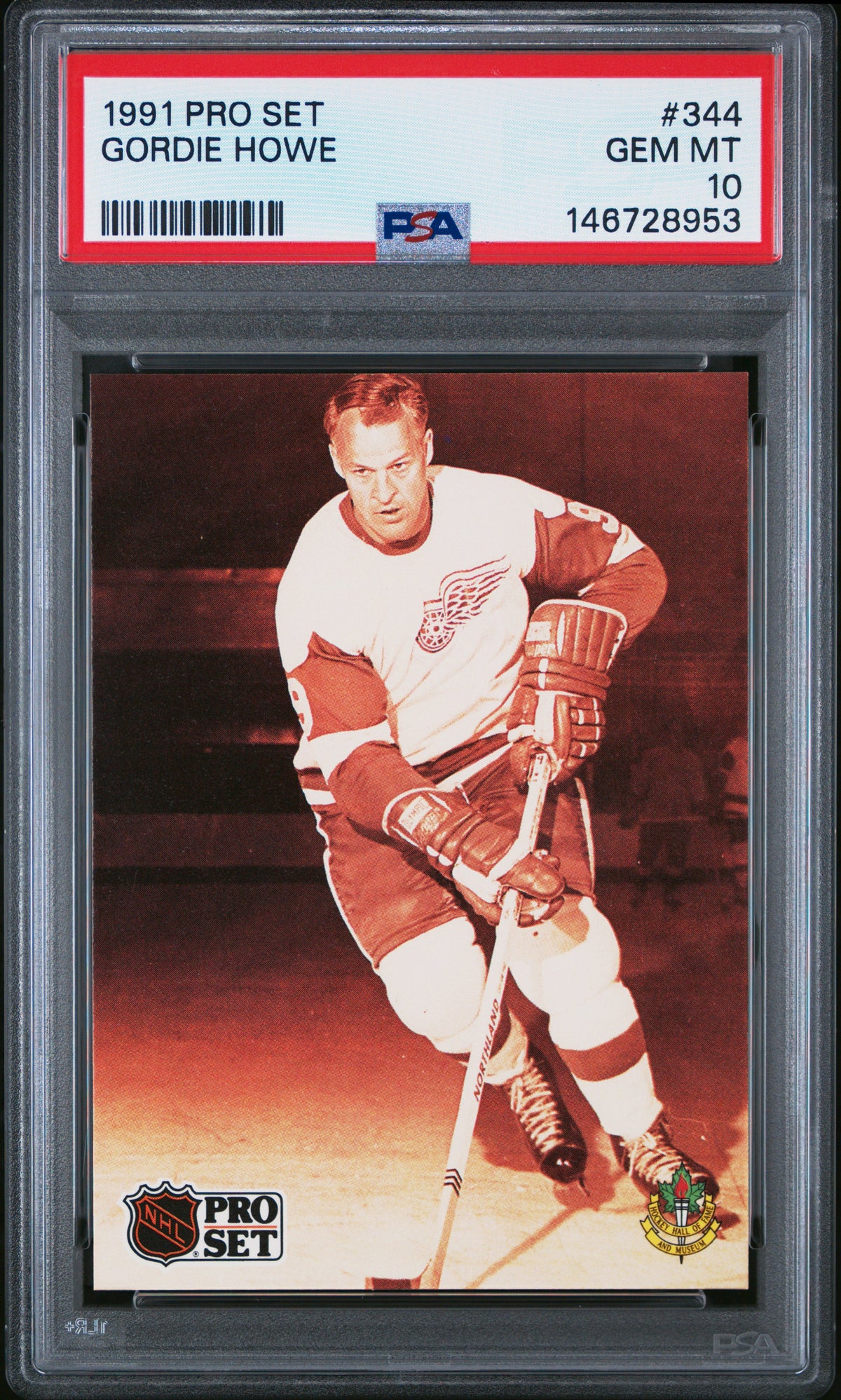 Gordie Howe 1991 Pro Set Hockey Card #344 Graded PSA 10 Cert #146728953-Powers Sports Memorabilia
