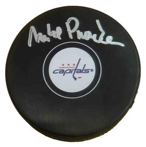 Michal Pivonka Washington Capitals Signed Hockey Puck-Powers Sports Memorabilia