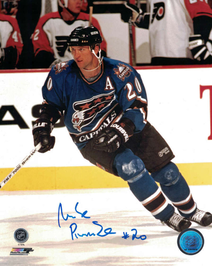 Michal Pivonka Signed Washington Capitals 8x10 Photo Blue-Powers Sports Memorabilia