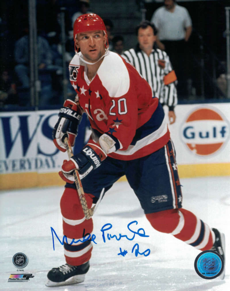 Michal Pivonka Signed Washington Capitals 8x10 Photo Red-Powers Sports Memorabilia