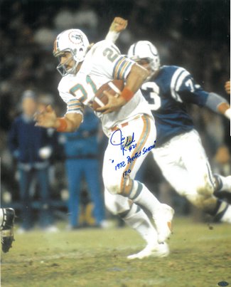 Jim Kiick Autographed Miami Dolphins 16x20 Photo dual 1972 Perfect Season & 17-0-Powers Sports Memorabilia