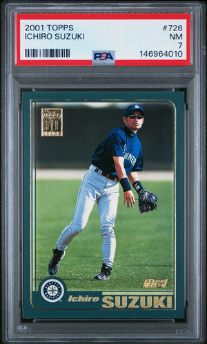 Ichiro Suzuki 2001 Topps Mariners Rookie Card #726 PSA 7