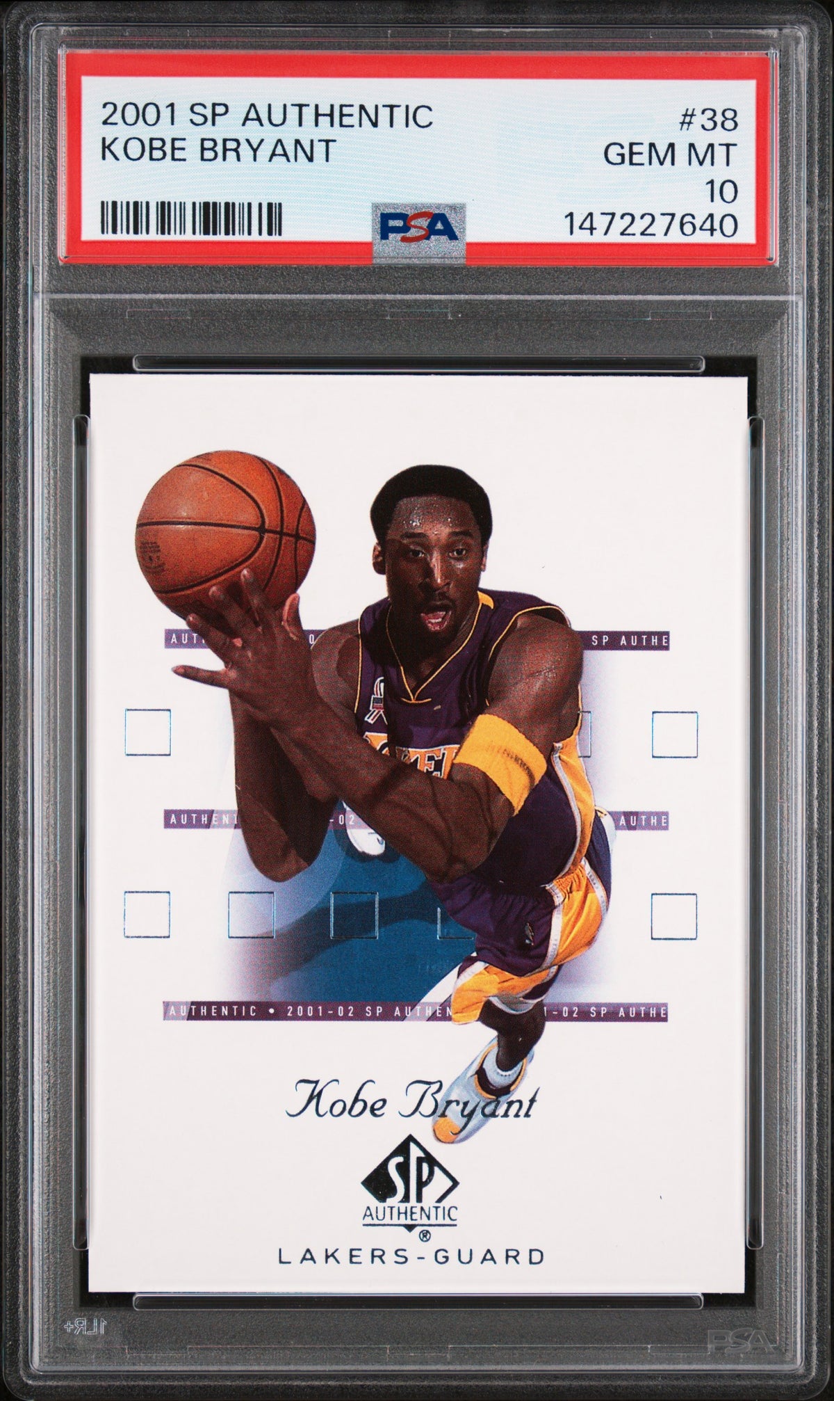 Kobe Bryant 2001 SP Authentic Los Angeles Lakers Basketball Card #38 Graded PSA 10 Cert #147227640-Powers Sports Memorabilia