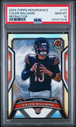 Caleb Williams 2024 Topps Resurgence Refractor Rookie Card #117 PSA 10-Powers Sports Memorabilia