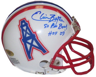 Elvin Bethea Autographed Houston Oilers TB Replica Mini Helmet dual 8X Pro Bowl & HOF 2003-Powers Sports Memorabilia