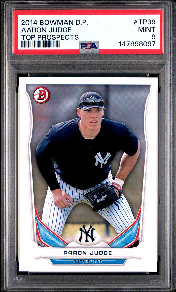 Aaron Judge 2014 Bowman Draft Top Prospects New York Yankees Baseball Rookie Card #TP39 Graded PSA 9 Cert #147898097-Powers Sports Memorabilia