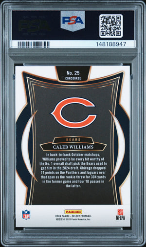 Caleb Williams 2024 Panini Select Rookie Card #25 PSA 10-Powers Sports Memorabilia