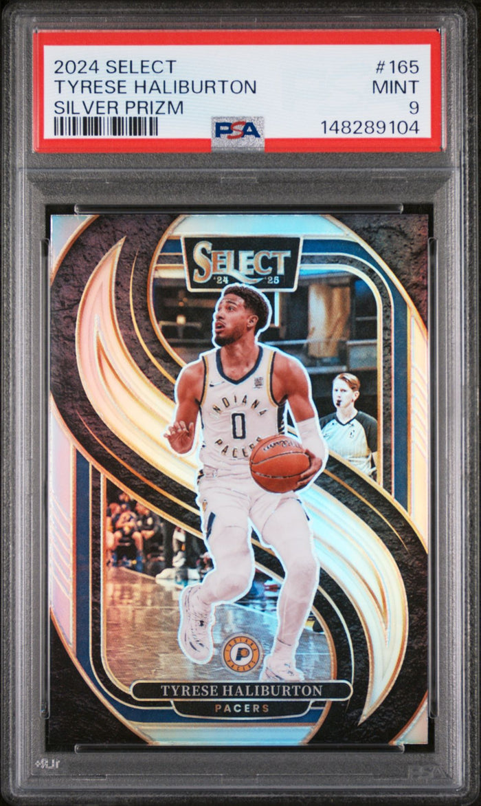 Tyrese Haliburton 2024 Panini Select Silver Prizm Indiana Pacers Basketball Card #165 Graded PSA 9 Cert #148289104