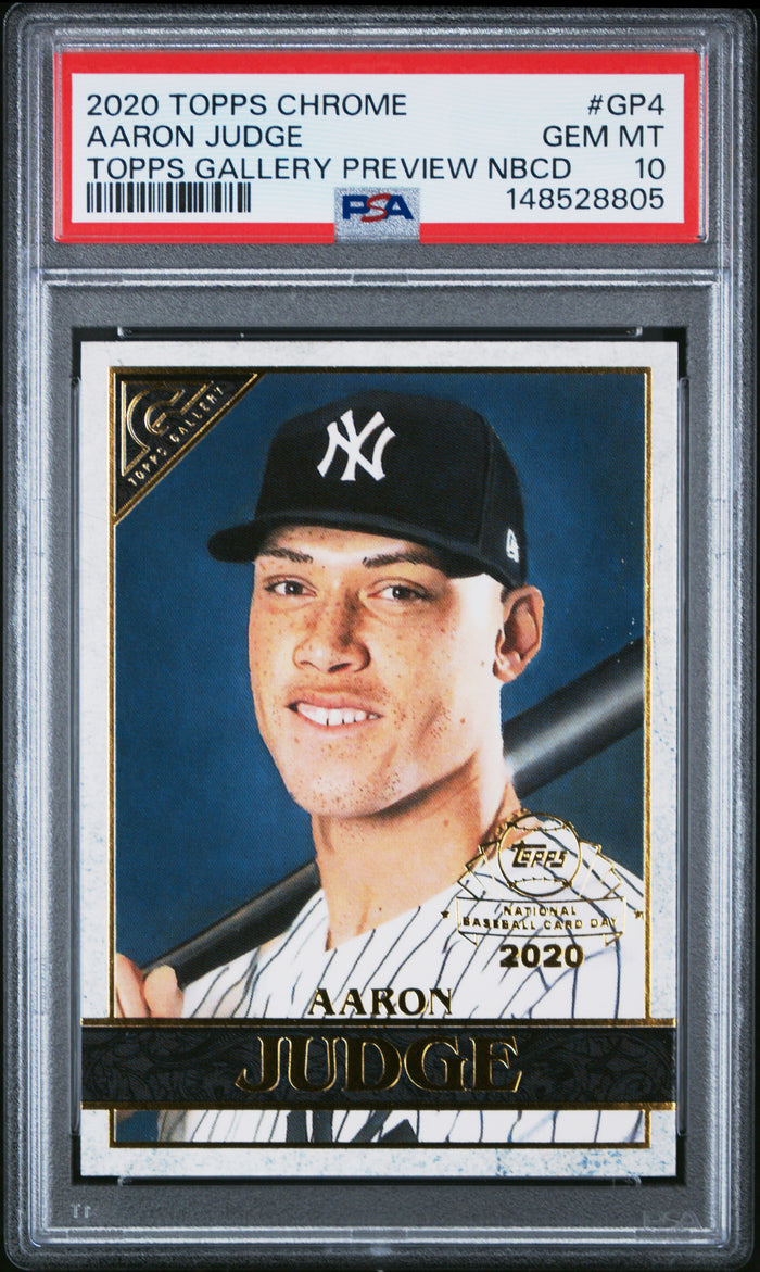Aaron Judge 2020 Topps Chrome Pink Refractor Baseball Card #50 Graded PSA 10-Powers Sports Memorabilia