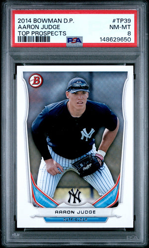Aaron Judge 2014 Bowman Draft Top Prospects New York Yankees Baseball Rookie Card #TP39 Graded PSA 8 Cert #148629650-Powers Sports Memorabilia