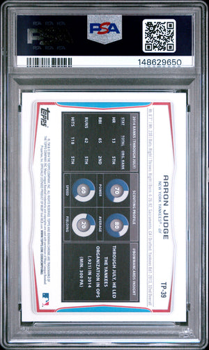 Aaron Judge 2014 Bowman Draft Top Prospects New York Yankees Baseball Rookie Card #TP39 Graded PSA 8 Cert #148629650-Powers Sports Memorabilia