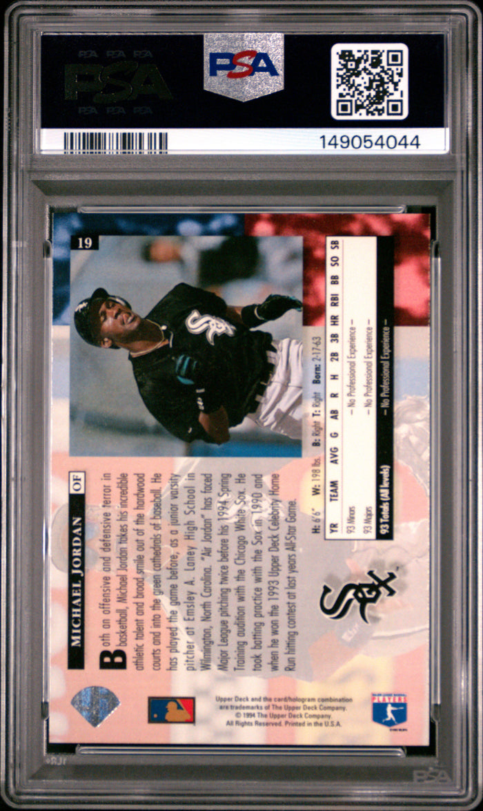 Michael Jordan 1994 Upper Deck Star Chicago White Sox Baseball Card #19 Graded PSA 9 Cert #149054044-Powers Sports Memorabilia