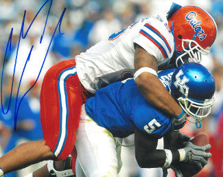 Channing Crowder Autographed Florida Gators 8x10 Photo (vs Kentucky)-Powers Sports Memorabilia