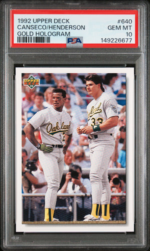 Jose Canseco Rickey Henderson 1992 Upper Deck Card #640 PSA 10