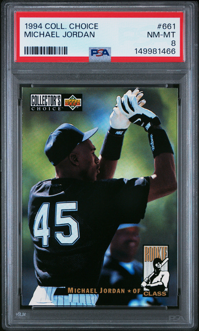 Michael Jordan 1994 Upper Deck Collector's Choice Chicago White Sox Baseball Card #661 Graded PSA 8 Cert #149981466-Powers Sports Memorabilia