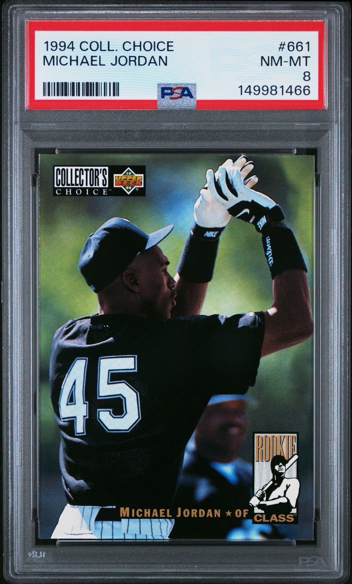 Michael Jordan 1994 Upper Deck Collector's Choice Chicago White Sox Baseball Card #661 Graded PSA 8 Cert #149981466-Powers Sports Memorabilia