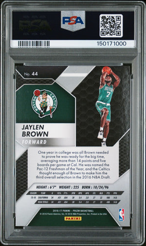 Jaylen Brown 2016 Panini Prizm Boston Celtics Signed Basketball RC Rookie Card #44 Graded PSA 10 Auto 10 Cert #150171000