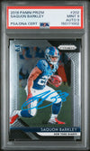 Saquon Barkley 2018 Panini Prizm New York Giants Signed Football RC Rookie Card #202 Graded PSA 9 Auto 9 Cert #150171002-Powers Sports Memorabilia