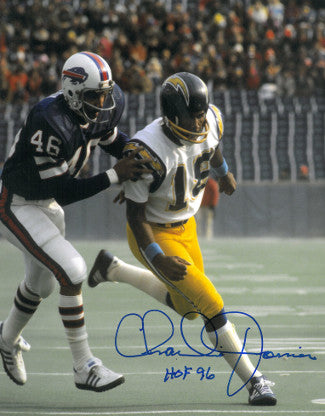 Charlie Joiner Autographed San Diego Chargers 8x10 Photo HOF 96 (white jersey vs Bills)-Powers Sports Memorabilia