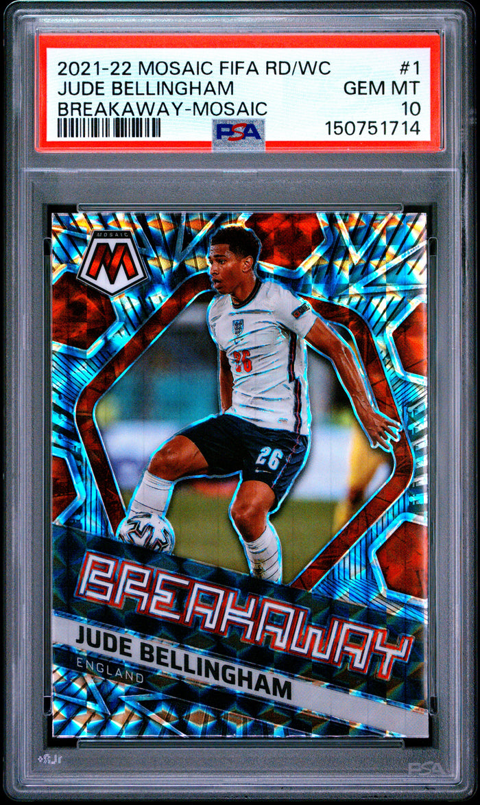 Jude Bellingham 2021-22 Panini Mosaic Breakaway Card #1 PSA 10-Powers Sports Memorabilia