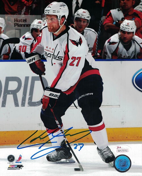 Karl Alzner Signed Washington Capitals 8x10 Photo – JSA Authenticated-Powers Sports Memorabilia
