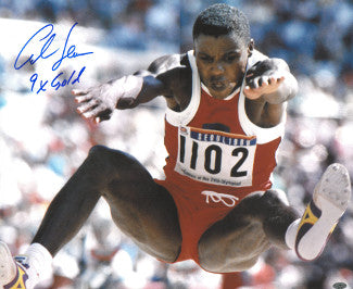Carl Lewis Autographed Team USA 16x20 Photo 1988 Seoul Olympics 9 X Gold-Powers Sports Memorabilia