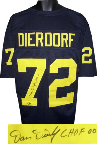 Dan Dierdorf Autographed Navy TB Custom Stitched Football Jersey CHOF 00 XL (Schwartz)-Powers Sports Memorabilia