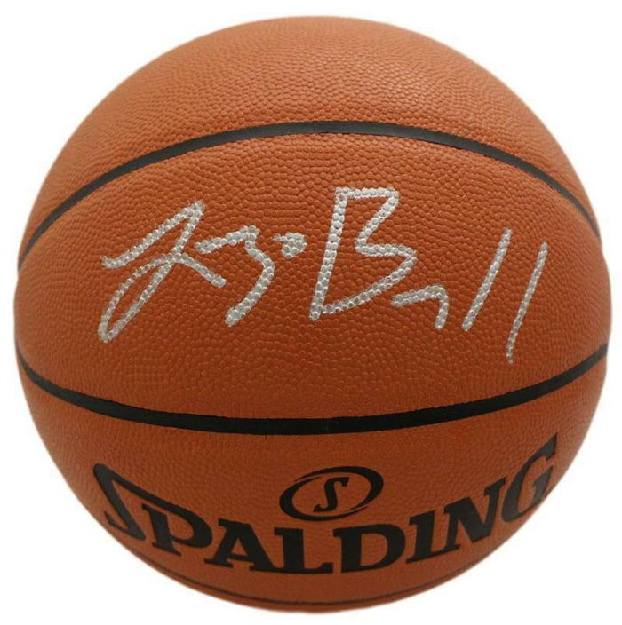 Lonzo Ball Signed Los Angeles Lakers Spalding Basketball Silver – Beckett Authenticated-Powers Sports Memorabilia