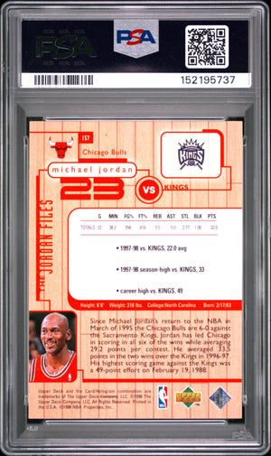Michael Jordan 1998 Upper Deck Files Card #157 PSA 9-Powers Sports Memorabilia