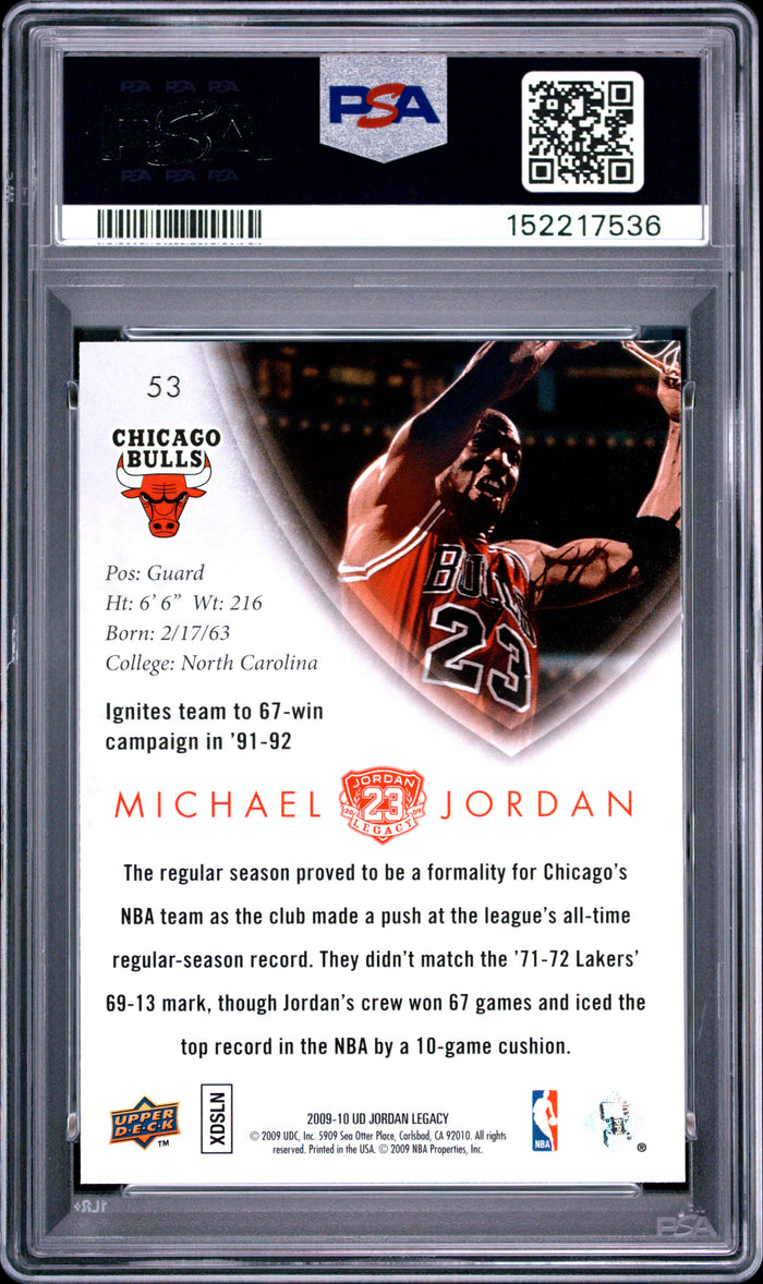 Michael Jordan 2009 Upper Deck Legacy Gold Card #53 PSA 9-Powers Sports Memorabilia