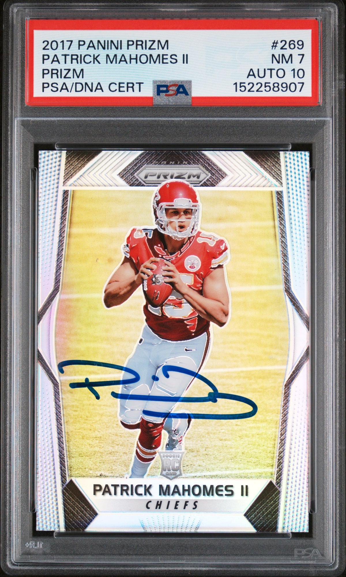 Patrick Mahomes 2017 Prizm RC Rookie Card #269 PSA 7 Auto 10-Powers Sports Memorabilia