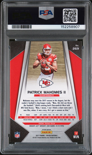 Patrick Mahomes 2017 Prizm RC Rookie Card #269 PSA 7 Auto 10-Powers Sports Memorabilia