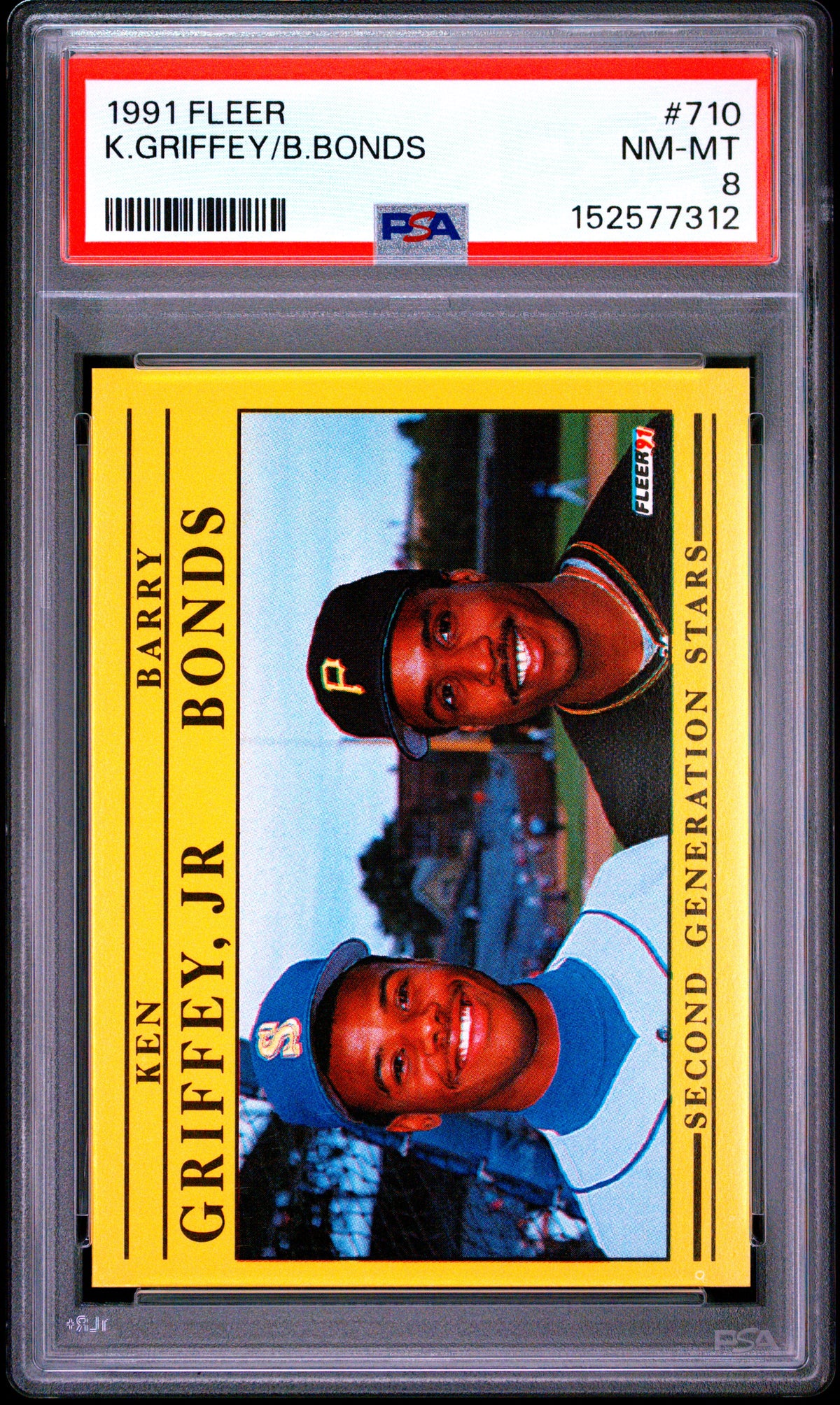 Ken Griffey Jr. Barry Bonds 1991 Fleer Card #710 PSA 8