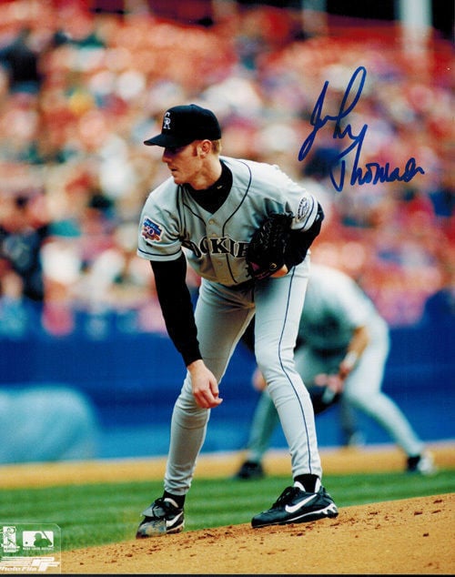 John Thomson Hand-Signed Colorado Rockies 8x10 Photo Gold-Powers Sports Memorabilia